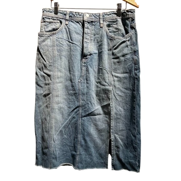 Free People Dresses & Skirts - NEW Free People We The Free Distressed Denim Midi Skirt Size 31